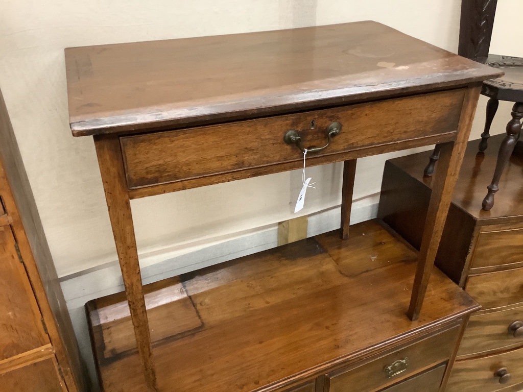 A George III mahogany side table, width 82cm depth 50cm height 72cm